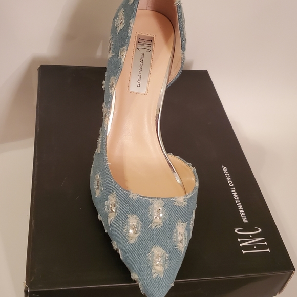 INC Incorporated Concept Kenjay Denim Stiletto 8.5 - Picture 2 of 6